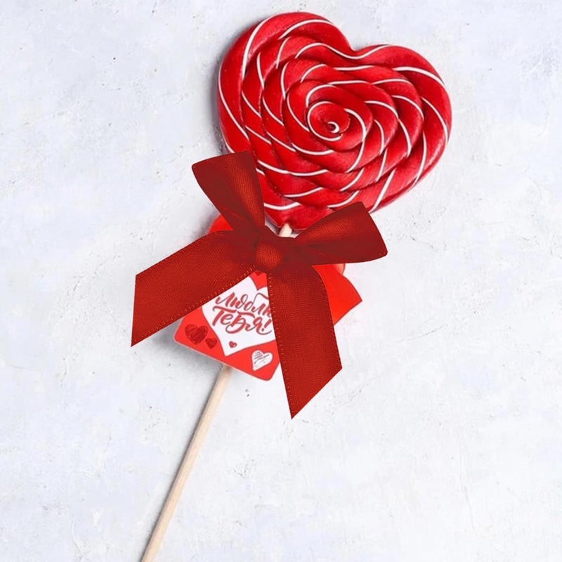 Adodotoe Christmas Twist Tie Bows, 100 Pcs Satin Ribbon Bows for Decorating Treat Bags & Gift Wrap (Red) - Image 3